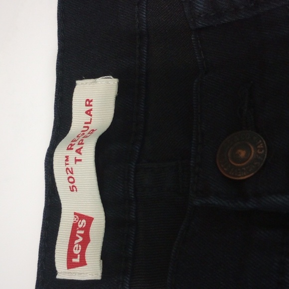 Boys Levis 502 Regular Taper Black Denim Pants - Picture 4 of 10